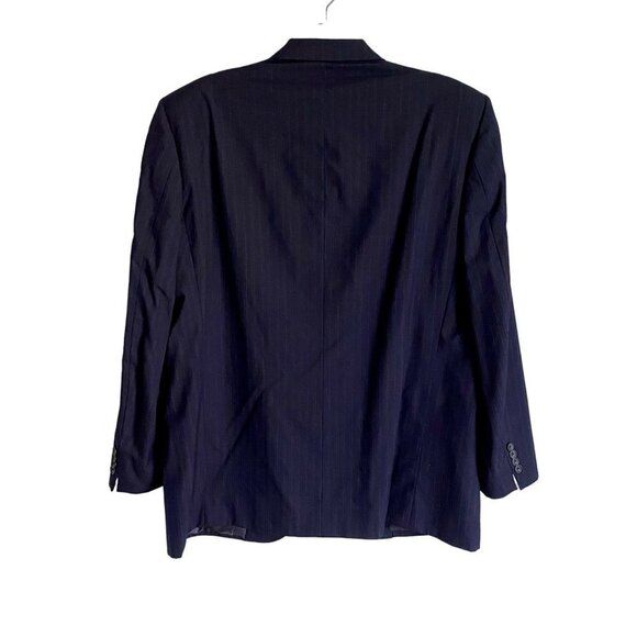 Blue Pin Striped 2 Button Blazer Sports Jacket Size Men's 46R - Picture 3 of 4